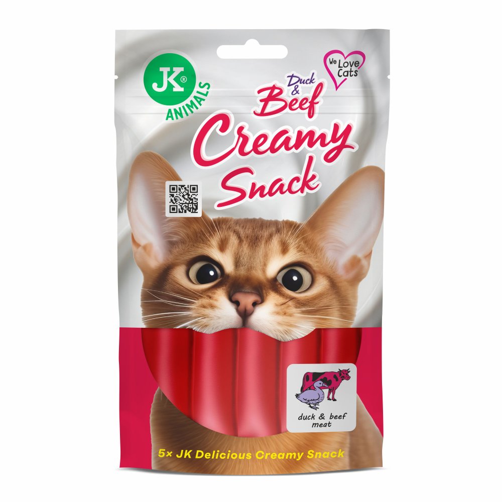 Krémes csemege kacsa és marha ízesítéssel macskáknak 5x15 g